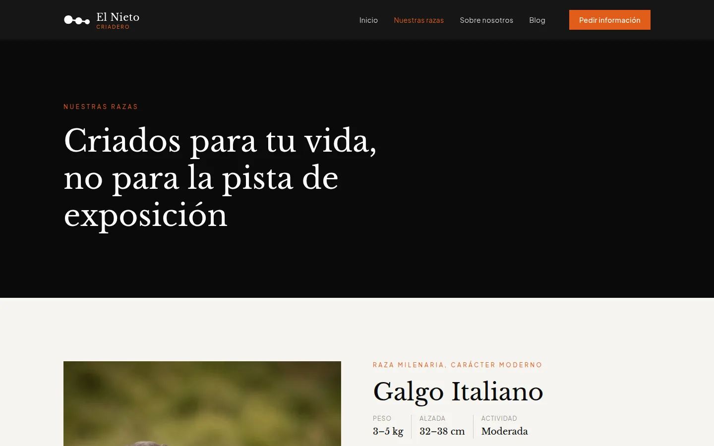 Página de razas de El Nieto